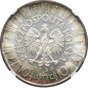 II Republic of Poland, 10 zloty 1939 Pilsudski - NGC MS62