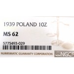 II Republic of Poland, 10 zloty 1939 Pilsudski - NGC MS62