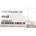 II RP, 10 zl. 1939 Piłsudski - NGC MS62
