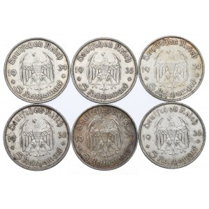 Germany, Third Reich, Set of 5 marks 1934-35