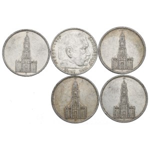 Germany, Third Reich, Set of 5 marks 1934-36