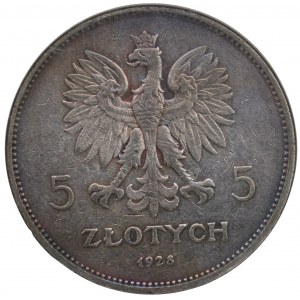 II RP, 5 złotych 1928, Nike, BZM