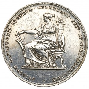 Austria, Franz Joseph I, 2 gulden 1879 - silver wedding