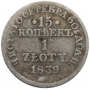 Zabór rosyjski, Mikołaj I, 15 kopiejek=1 złoty 1839