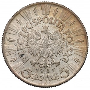 II Republic of Poland, 5 zloty 1938 Pilsudski