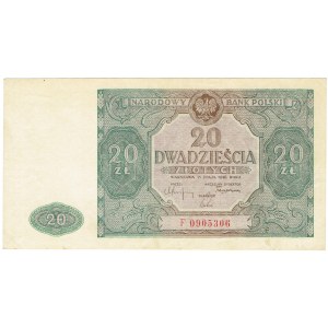 People's Republic of Poland, 20 gold 1946 F