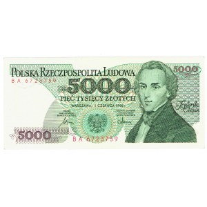 République populaire de Pologne, 5000 zloty 1986 - Série BA