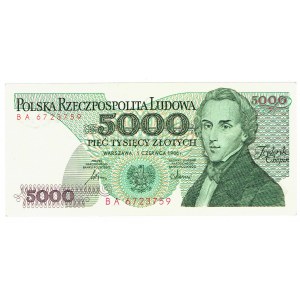 PRL, 5000 złotych 1986 - seria BA
