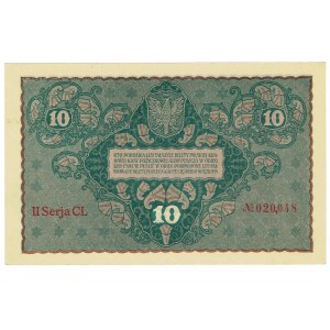 II RP, 10 poľských mariek 1919 II SÉRIA CL