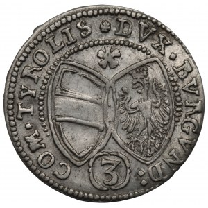 Rakúsko, Ferdinand Karol, 3 krajcars 1640, Hall