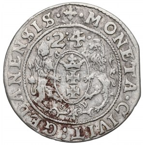 Sigismund III, 18 groschen 1624, Danzig - date overstriked