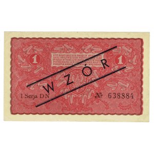 II RP, 1 marka polska 1919 I SERIA DN - WZÓR