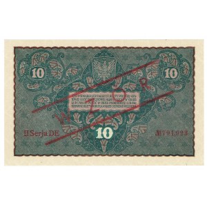 II RP, 10 Polish marks 1919 II SERIES DE - MODEL