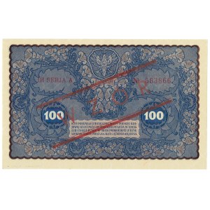 II RP, 100 poľských mariek 1919 IH Séria A MODEL