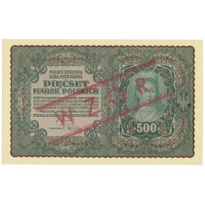 II RP, 500 Polish marks 1919 1st Series BF MODEL.