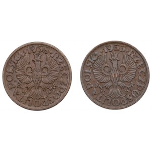 Second Republic, Set of 1 penny 1933 and 1935
