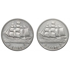 II RP, Set of 2 Gold 1936 Sailing Ship