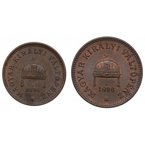 Węgry, zestaw 1 filler 1894 i 2 fillery 1896