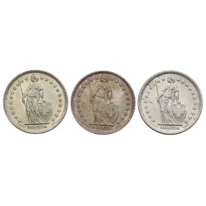 Švajčiarsko, sada 2 frankov 1955-61