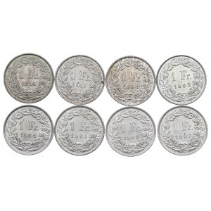Švajčiarsko, sada 1 frank 1914-67