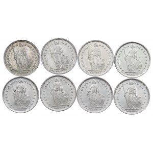 Switzerland, Lot of 2 francs 1914-67