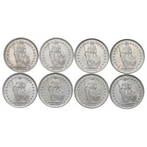Switzerland, Lot of 2 francs 1944-64