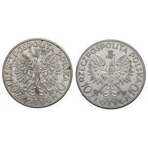 II RP, Zestaw 10 złotych 1932 Głowa kobiety