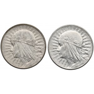 II RP, Zestaw 5 złotych 1933 Głowa kobiety