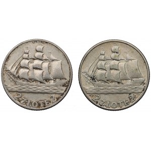 II RP, Set of 2 Gold 1936 Sailing Ship