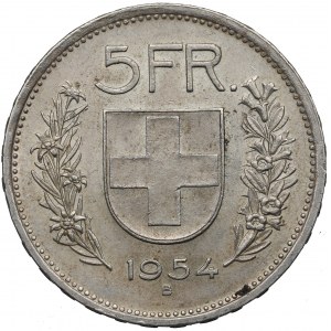 Švajčiarsko, 5 frankov 1954