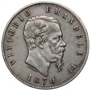 Italy, 5 lira 1870