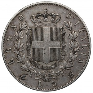 Italy, 5 lira 1870