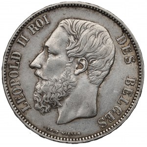 Belgium, 5 francs 1868