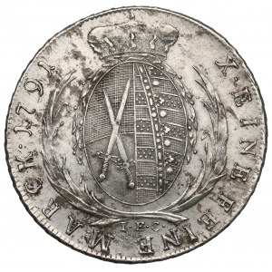 Německo, Sasko, Frederick August, Thaler 1791