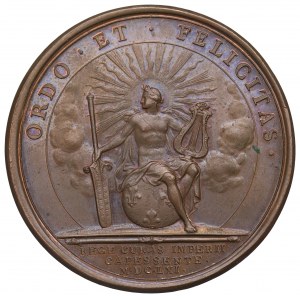 Francúzsko, Ľudovít XIV, medaila 1661 - ORDO ET FELICITAS