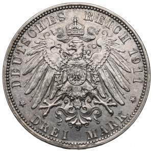 Germany, Bayern, 3 mark 1911