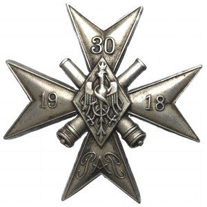 II RP, Badge of the 30th Field Artillery Regiment, Wlodawa-Bereza-Brest - Lipczynski