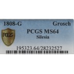 Śląsk, 1 groschel 1808 G, Kłodzko - PCGS MS64