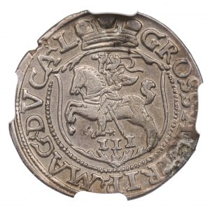 Zygmunt II August, Trojak 1564, Wilno - L/L NGC AU Details