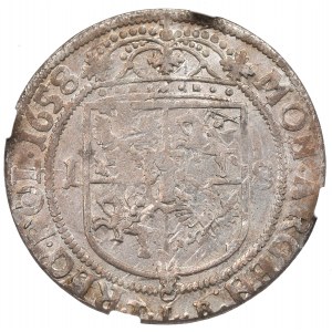 John II Casimir, 18 groschen 1658, Cracow - NGC AU Details