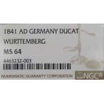 Nemecko, Württembersko, Dukát 1841 - NGC MS64