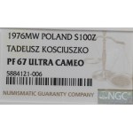 PRL, 100 zlotých 1976 - Kościuszko NGC PF67 UC