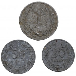 II RP, Set of 20, 50 groszy and 1 zloty, 24 baon KOP Sejny