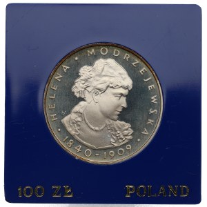 PRL, 100 złotych 1975 - Helena Modrzejewska