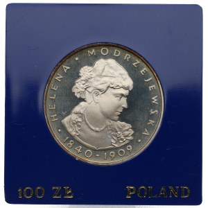 People's Republic of Poland, 100 zloty 1975 - Helena Modrzejewska