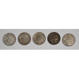 Russia, Nicholas II, Set of 15 kopecks