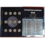 USA, Set of quarters The beautiful Progra 2010-2021 (56 copies)