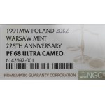 Třetí republika, 20 000 zlotých 1991 225 let Varšavské mincovny - NGC PF68 ULTRA CAMEO