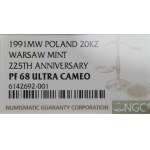 III RP, 20.000 złotych 1991 225 lat Mennicy Warszawskiej - NGC PF68 ULTRA CAMEO