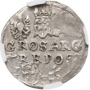 Sigismund III Vasa, Trojak 1597, Lublin - Reysner's monogram without shield NGC MS63